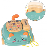 Interaktívny telefón na kolieskach mačička zelený