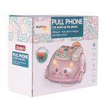 Interaktívny telefón na kolieskach mačička ružový