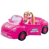 Ružový kabriolet s bábikou