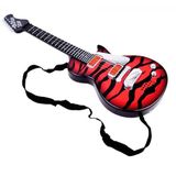Elektrická rocková gitara s mikrofónom červená