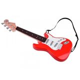 Malá elektrická rocková gitara červená