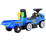 Odrážadlo traktor s prívesom modrý