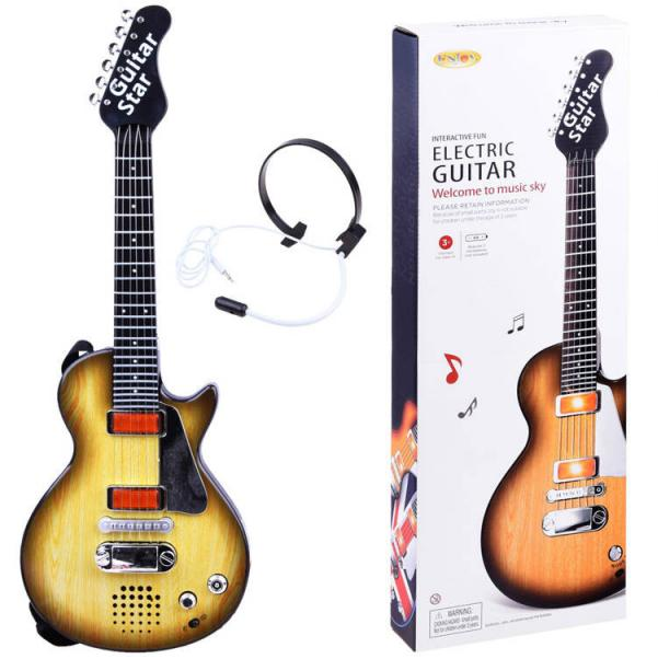 Elektrická rocková gitara vo farbe dreva