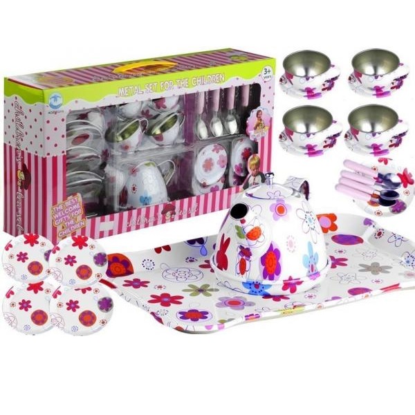 E-shop Farebná kovová čajová súprava pre bábiky