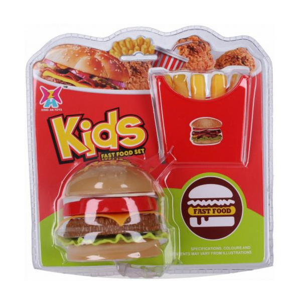 Fast food set: Hamburger s hranolkami