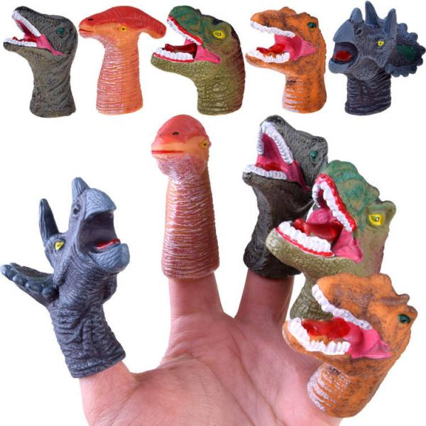 Gumové bábky na prsty - dinosaury