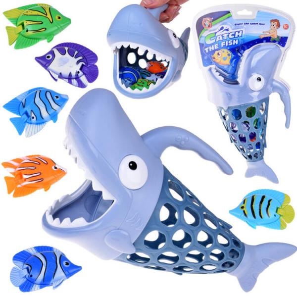 E-shop Hra - Chytanie rybiek košíkom v tvare žraloka
