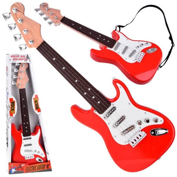 E-shop Malá elektrická rocková gitara červená