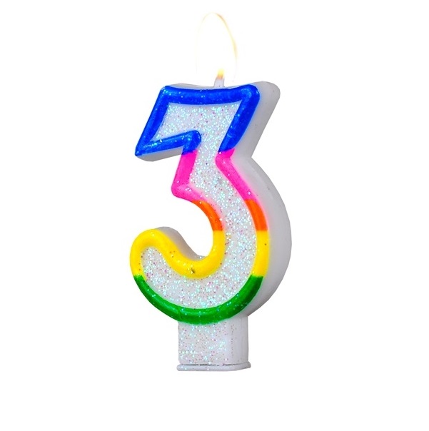 E-shop Narodeninová sviečka s perleťou v tvare 3