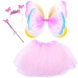Kostým motýlia víla s krídlami ružovo-žltý