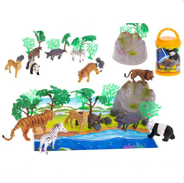 E-shop Súprava divokých zvierat zo safari s doplnkami a podložkou