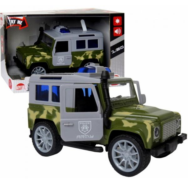 E-shop Vojenský terénny Jeep so svetlom a zvukom zelený